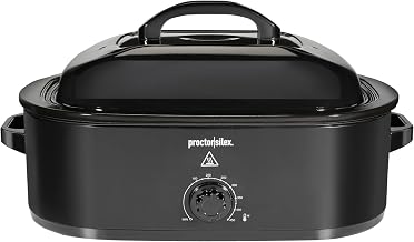 Proctor Silex 18 Quart Electric Roaster Oven with Self-Basting Lid | Up To 24 LBS | 125 to 450° F Variable Temperature Control Electric Roaster Pan With Lid | Removable Pan | Black | 32211