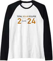 Total Solar Eclipse 2024 April 4th Spring USA Totality Raglan Baseball Tee