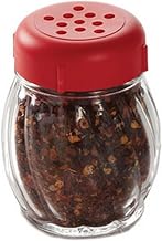 Tablecraft - P260RE - 6 oz Plastic Shaker with Red Lid