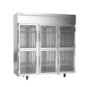 Elite VERSA-3D-HG-HC Three Section Refrigerator with Glass Half Doors by VICTORY – Commercial Grade