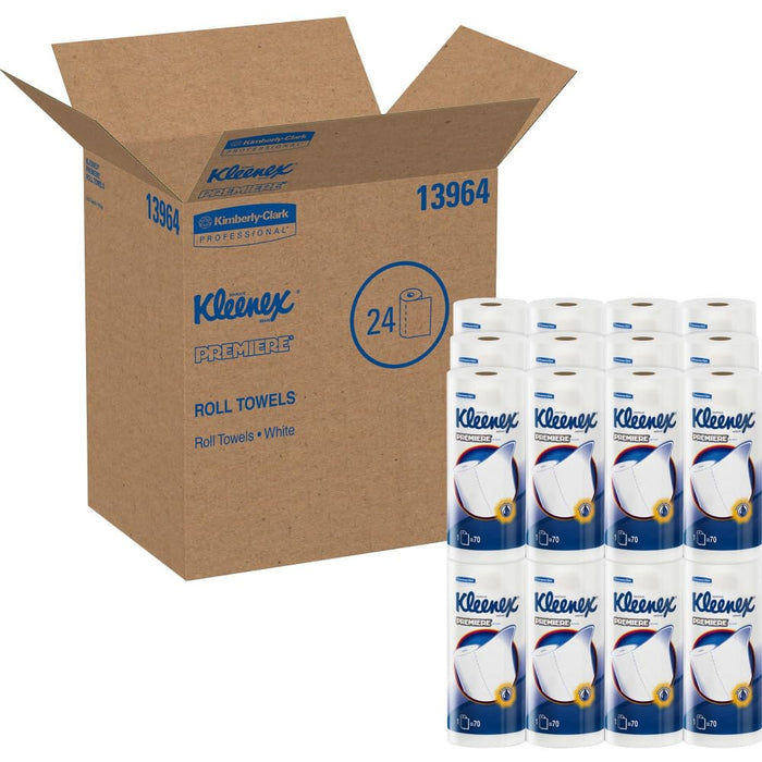 Kimberly-Clark 13964 Premiere Kitchen Roll Towels, White, 70/roll, 24 Rolls/carton