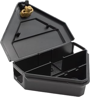 JT Eaton Gold Key Mouse Depot Plastic Tamper-Resistant Mini Bait Station with Clear Window – Indoor & Outdoor Mouse Size Rodent Control