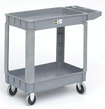 HUBERT Commercial Tub Cart Grey Plastic Small Mobile for Transport and Bussing - 31" L x 17" W x 42" H