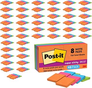 Post-it Super Sticky Notes, 1.875 x 1.875 in, 48-Pack