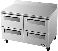 Turbo Air TWR48SDD4 12 cu. ft. Super Deluxe Series Worktop Refrigerator with Efficient Refrigeration System Hot Gas Condensate System Stainless Steel Drawers and High Density PU Insulation: Stainless