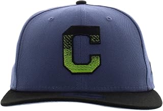 New Era Snapback Cleveland Indians Mens Size OS, Color: Obisidian Cleveland Indians