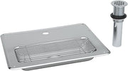 T&S Brass B-1231 Drip Pan, Stainless Steel, Drop-in Grid, 1-1/4-Inch Drain Tailpiece, 7/8-Inch Deck Hole