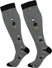 Funny Zanies Emu Gray Unisex knee high compression socks for travel moisture compression socks mujer