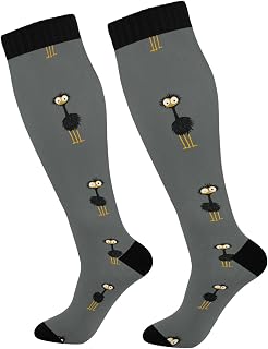 Funny Zanies Emu Gray Unisex knee high compression socks for travel moisture compression socks mujer