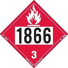 Labelmaster ZT2-1866 UN 1866 Flammable Liquid Hazmat Placard, Tagboard (Pack of 25)