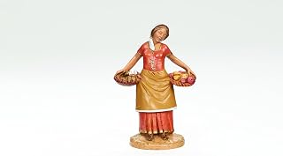Fontanini by Roman Inc., Antonia The Villager, 5" Collection, Nativity Figure and Accessories, Hand Sculpted and Painted