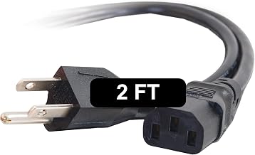 C2G 2FT Premium Replacement AC Power Cord - Durable Power Cable for TV, Computer, Monitor, Appliance & More (24240)