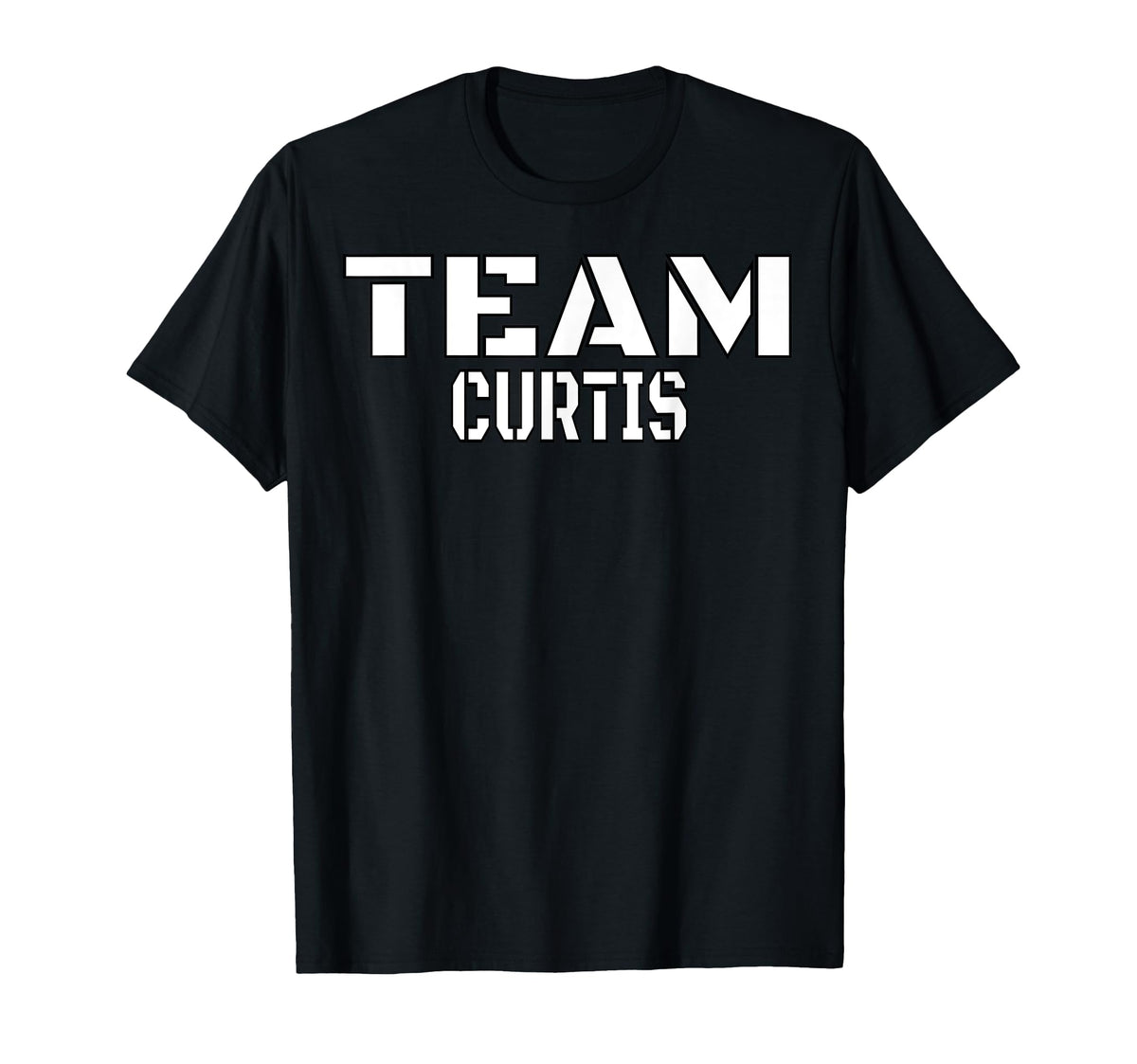 Team Curtis Unique Personalized Matching Family T-Shirt by Curtis Family – Black, Model P40Y437XDCM