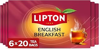 Lipton English Breakfast Black Tea Bags, 120 Total Bags (20ct - Pack of 6)