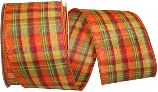 Reliant Ribbon Planters Plaid Value Wired Edge Ribbon, 2-1/2 Inch X 10 Yards, Multi
