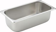 Winco 1/3 Size Pan, 4-Inch,Stainless Steel,Medium, 12.75"D x 7"W x 4"H