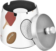 Sports Equipment Splash Ashtray with Lid, Outdoor Ashtrays for Patio