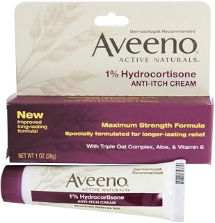 Aveeno Anti-Itch Cream, 1% Hydrocortisone, Maximum Strength, 1 Ounce (Pack of 6)