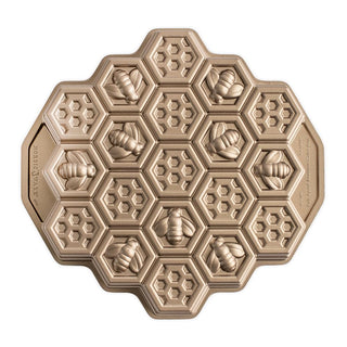 Honeycomb Pull Apart Baking Tray by Nordic Ware – 10 Cup Capacity, Aluminum, Gold, Model 85493AEU
