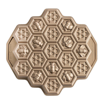 Honeycomb Pull Apart Baking Tray by Nordic Ware – 10 Cup Capacity, Aluminum, Gold, Model 85493AEU