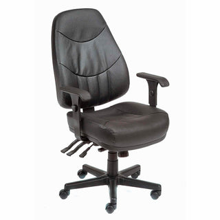 Executive Leather Chair with Multifunctional Adjustments by Global Industrial – Leather, Black, Model 506573