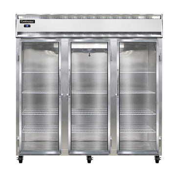 Three Section Reach In Glass Door Refrigerator by Continental Refrigerator – Model 3R-GD