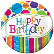 Creative Converting 8 Count Bright and Bold Happy Birthday Dinner Plates