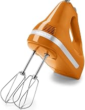 KitchenAid RRKHM9TG Renewed 9 Speed Hand Mixer, Tangerine