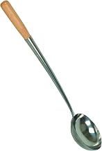 Thunder Group SLLD310 Chinese Serving Ladle, 8 oz., 4-1/4" x 4-1/2" Bowl, 18" Long, Wood Handle, Stainless Steel, Pack of 25