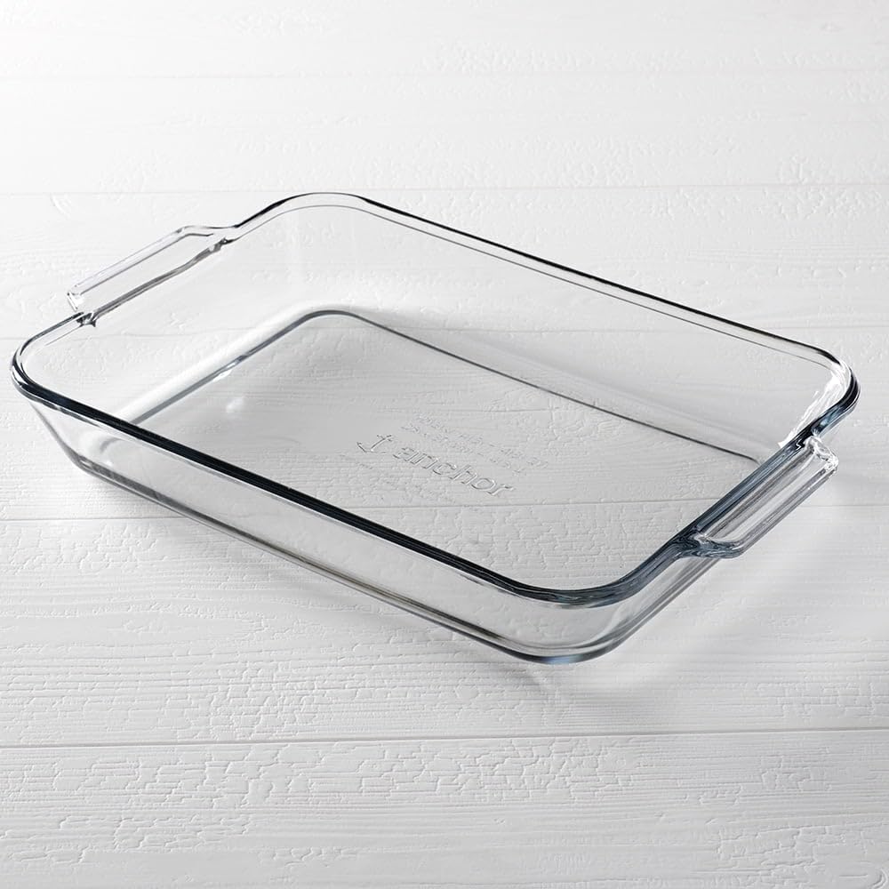 4.8 Quart Rectangular Glass Baking Dish (1 piece by Anchor Hocking – 8-Inch, 4.8 quarts, Glass, Crystal, Model 81938OBL11