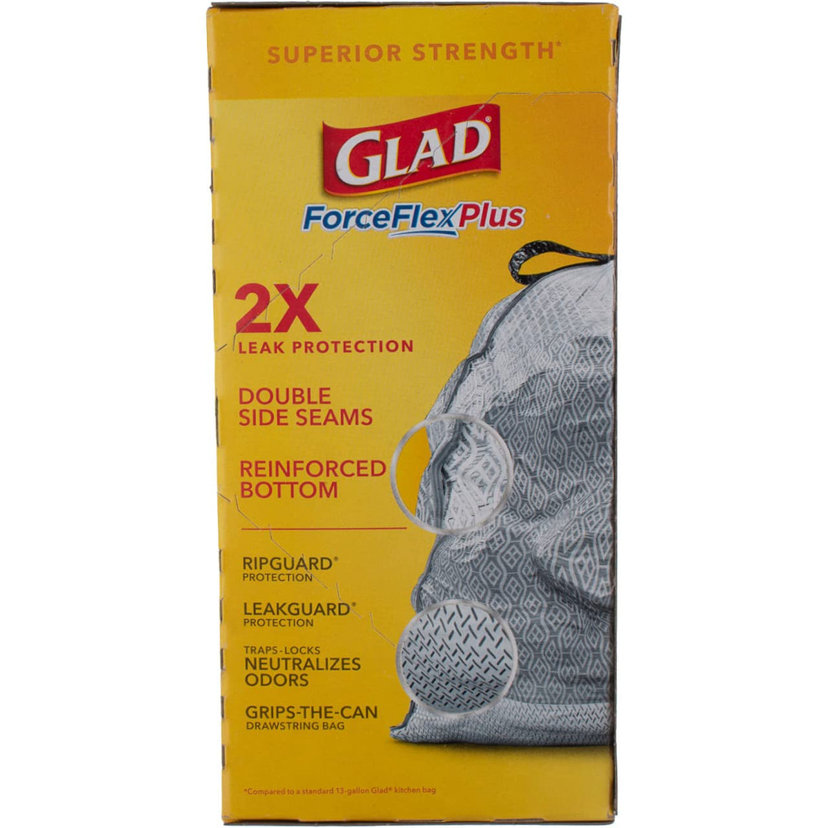 ForceFlex Odor Shield 13 Gal. Tall Kitchen Drawstring Bags 34 ct (Pack of 6) by Glad – 13.0 gallons, Plastic, Pack of 6, Model 70320