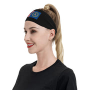 Flag of the Federal Bureau of Investigation and America Headbands for Men Women Non Slip Wicking Sports Sweatband for Fitness Exercise Gym Yoga Hairbands by KJSINIET – Model