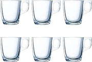 Luminarc Set of 6 9cl Microwave Glass Espresso Coffee Cups, Clear