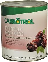 Carbotrol #10 Juice Packed Canned Fruit, Pitted Prunes (3 - 110oz Cans per Case)