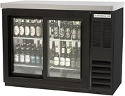 Beverage Air BB48HC-1-F-GS-B Two-Section Refrigerated Food Rated Back Bar Storage Cabinet, NSF