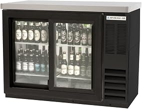 Beverage Air BB48HC-1-F-GS-B Two-Section Refrigerated Food Rated Back Bar Storage Cabinet, NSF