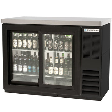 Two-Section Refrigerated Food Rated Back Bar Storage Cabinet by Beverage Air – Model BB48HC-1-F-GS-B