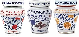 Amarena Fabbri Wild Cherries in syrup, Strawberries in syrup and Ginger in syrup COMBO, 8oz