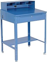 Global Industrial Sloped Shop Desk, 34-1/2"W x 30" D x 38" - 42-1/2"H, Blue