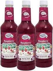 MASTER OF MIXES Raspberry Daiquiri/Margarita Drink Mix, 1 Liter, 3 Pack | Red Raspberries, Lime Juice & Pure Cane Sugar| Cocktail & Mocktail Recipes, Pour Ready, Consistent, Smooth Mixing Texture