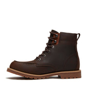 Men's Britton Falls Moc-Toe Waterproof Lace Up Boot by Timberland – 12, Leather, Dark Brown Full Grain