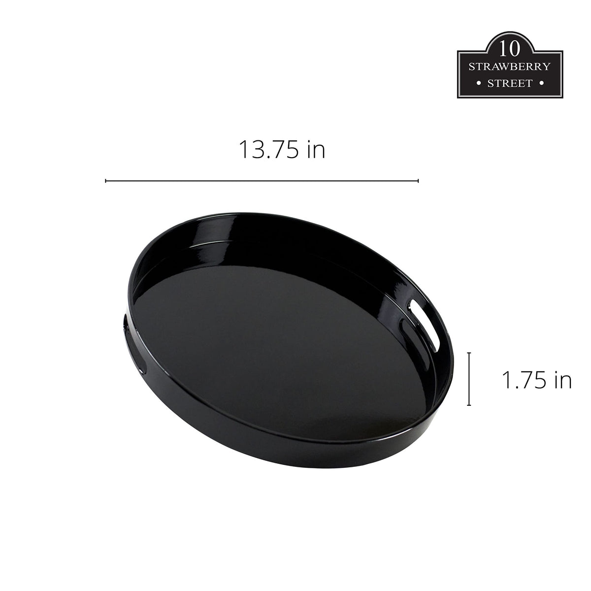 10 Strawberry Street Round / 13.5" / Black Platters