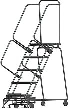 Ballymore WA053214G 5 Step Safety Rolling Ladder, Weight Actuated Lock Step 24" W Serrated Step