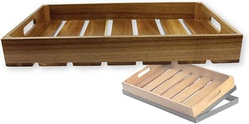 TableCraft Products CRATE11 1:1 Gastro Serving and Display Crate, Acacia Wood, 20 3/4" x 12 3/4" x 2 3/4"