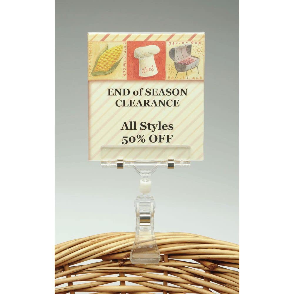 Clear Clip On Sign Holder Plastic Bag of by HUBERT – Plastic, Clear, Model 39673