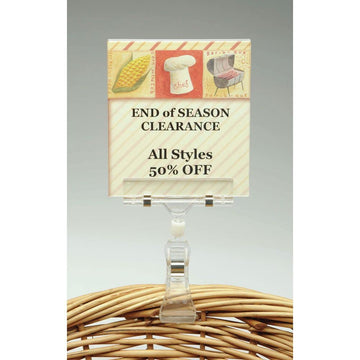 Clear Clip On Sign Holder Plastic Bag of by HUBERT – Plastic, Clear, Model 39673