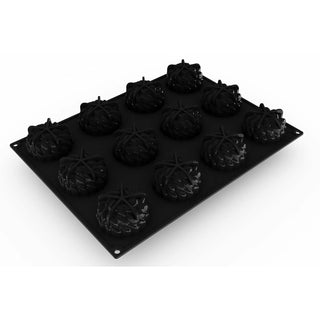 Façon Saint-Honoré 3D Round Shape Silicone Mould by Pavoni – 100 milliliters, Silicone, Black, Model PX4384