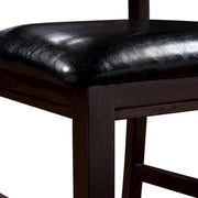 Faux Leather-Upholstered Wood Side Chair with Cherry Frame by Furnifact – Faux Leather, Black, Pack of 2
