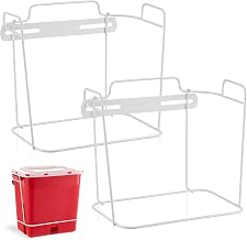 2 Pcs Wall Cart Sharps Bracket for 2 Gallon, White