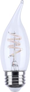 Satco 4 Watt, CA11 Reminiscent LED Filament Light Bulb, 2700K, Warm White, 350 Lumens, 90 CRI, Clear Finish,Medium E26 Base, 360 Degree Beam, Dimmable, Wet Rated, Enclosed Fixture, 120V, CEC (2 Pack)